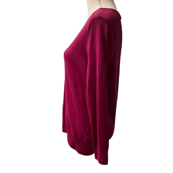 Trina Turk Long Sleeve V Neck Merino Wool Sweater Pink Women’s Size Small NWT - Picture 3 of 11